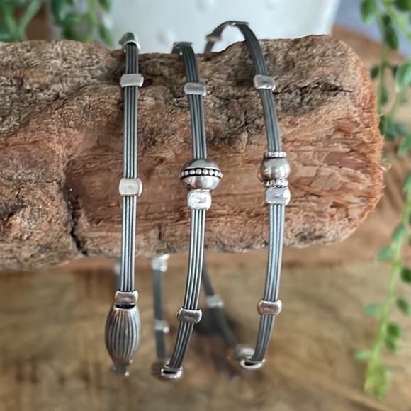 Silpada ‘HAIKU’ Sterling Silver Bracelet Trio Set B2185 - Picture 2 of 15